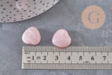 Perle coeur acrylique imitation pierre 15mm, x10 (G11040)