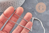 Collier Chaine serpent acier inoxydable platine 2.2mm/45cm, x1 (G11056)