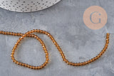 Perles abacus cristal jaune doré transparent 3.5mm, x1 fil de 29cm (G11068)
