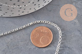 Chaine rolo fer argenté 2.7 mm, x5 mètres (G2010)