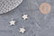 Pendentif étoile acier 304 inoxydable platine 12mm, x2 (G11158)
