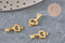 Zamac gold key charm 15.5mm, x10 VALID