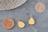 Teardrop pendant cabochon setting, IP gold plated 304 stainless steel 14x9mm, x1 (G11218)