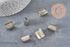 Round cord ends iron platinum to crimp 15mm, x10 (G11206)
