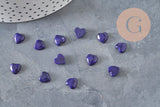 8x8mm natural lapis lazuli heart cabochon, x1 VALID