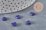 8x8mm natural lapis lazuli heart cabochon, x1 VALID