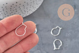304 Stainless Steel Creole Hoop Earrings, Silver Plated, 18mm, x10 (G11271)