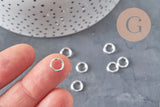 Silver round stainless steel jump rings 8mm-1.2mm, x50 (G11216)