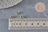 Cuenta colgante con anilla de zamak dorado 6.5x3mm, x10 (G11254)