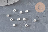 304 Stainless Steel Round Spacer Beads, Silver-Plated, 5mm, x10 (G11173)