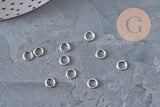 Closed round jump rings, platinum brass, 5mm-0.7mm, x10 (G11213)