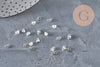 Stainless steel 304 silver-plated 4mm clasps for studs, x20 (G11171)