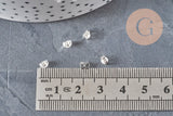 Stainless steel 304 silver-plated 4mm clasps for studs, x20 (G11171)