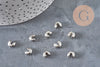 Crimp bead covers, 304 stainless steel, platinum, 8x7mm, x20 (G11177)