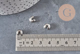 Crimp bead covers, 304 stainless steel, platinum, 8x7mm, x20 (G11177)