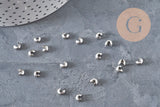 Crimp bead covers, 304 stainless steel, platinum, 5.5x4.5mm, x20 (G11178)