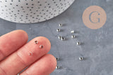 Crimp Beads Platinum Brass 3x2mm, x2 grams (G11207)