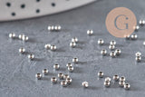 316 Stainless Steel Crimp Beads, Platinum, 2mm, x50 (G11174)