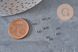 316 Stainless Steel Crimp Beads, Platinum, 2mm, x50 (G11174)