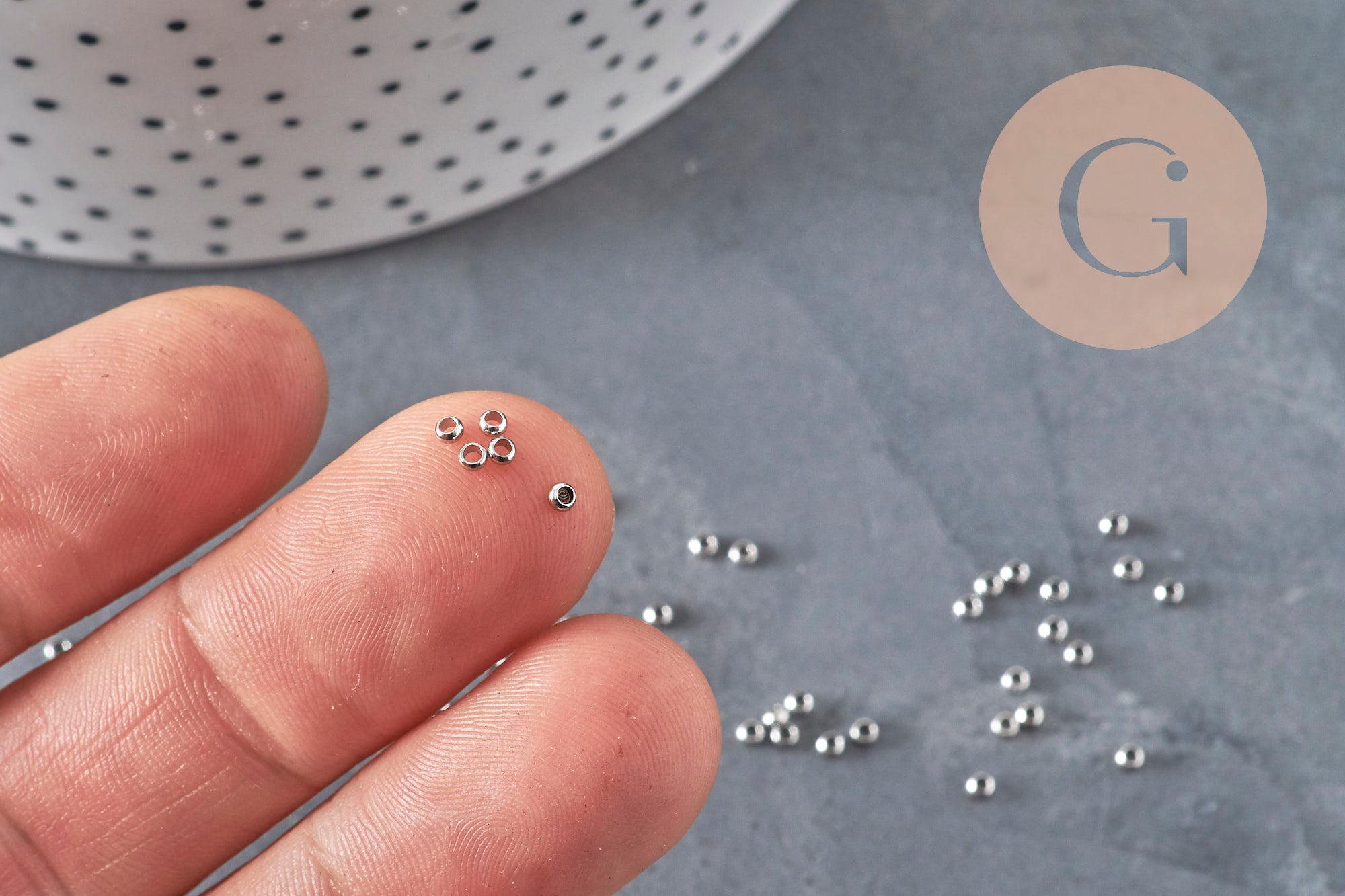 Crimp Beads Washer Round 316 Stainless Steel Platinum 1.9mm, x50 (G11210)