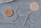 Stainless steel platinum extension chain 47-53mm, x5 VALID