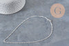 Singapore Chain Necklace, Stainless Steel, Silver-Plated, 2mm/43cm, x1 (G11203)