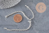 Base de pulsera de cadena forzada de acero inoxidable 304 plateado de 4mm/15.5cm, x1 VÁLIDO