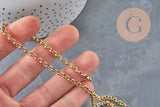 Rolo chain necklace 304 stainless steel gold PVD 4mm/45cm, x1 (G11220)