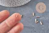 IP rose gold stainless steel cord ends 7x1.6mm, x10 VALID