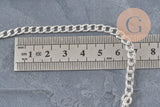 Chain flat curved link 304 stainless steel silver 7x4.5mm, x1 meter (G11199)
