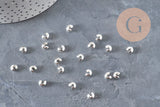 Smooth silver-plated brass crimp bead covers 4mm, x20 (G11179)