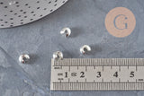 Smooth silver-plated brass crimp bead covers 4mm, x20 (G11179)