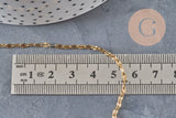 Cadena de fantasía texturizada de acero inoxidable 304 dorado IP 4mm, x1 metro VÁLIDO