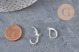 Stainless Steel Oval Leverback Earring Findings 316 Silver Plated 15mm, x10 (G11184)