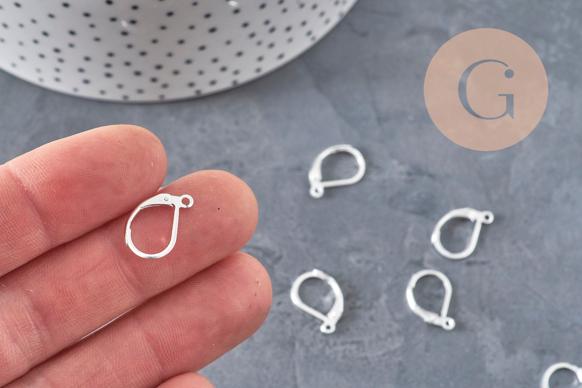 Stainless Steel Oval Leverback Earring Findings 316 Silver Plated 15mm, x10 (G11184)