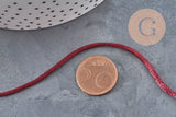 2mm burgundy polyester rattail cord, x5 meters VALID