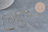 Collar de cadena ajustable serpiente de acero inoxidable 304 dorado IP 0.8mm/51cm, x1 (G11258)