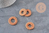 Natural woven wicker round pendant, wooden bead, wicker bead, jewelry creation, geometric beads, 28-34mm, x2 G2951