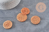 Natural woven wicker pendant, wooden bead, wicker bead, jewelry creation, geometric beads, 30-40mm, X2 G2575