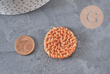 Natural woven wicker pendant, wooden bead, wicker bead, jewelry creation, geometric beads, 30-40mm, X2 G2575