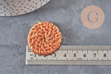 Natural woven wicker pendant, wooden bead, wicker bead, jewelry creation, geometric beads, 30-40mm, X2 G2575