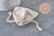 Bolsa para joyas de algodón blanco crudo 12 cm, x1 (G2376)