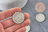 Crochet lace pendant, bohemian lace jewelry, gold-plated brass pendant, gold-plated lace flower, jewelry creation, x 5.30mm-G2301