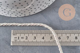 Cordón satinado trenzado beige 3 mm, x1 metro (G2319)