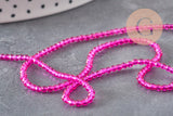 Perles abacus cristal à facette rose fuchsia 2mm, x1 fil de 36cm (G11342)