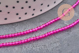 Perles abacus cristal à facette rose fuchsia 2mm, x1 fil de 36cm (G11342)