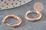 Créoles interchangeable acier 316 inoxydable or rose IP 20mm, la paire (G11362)