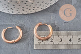 Créoles interchangeable acier 316 inoxydable or rose IP 20mm, la paire (G11362)