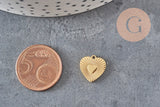 Pendentif coeur acier 316 inoxydable doré IP 12mm, x1 (G11360)