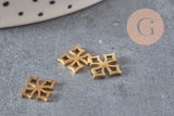 Pendentif croix acier 304 doré inoxydable 10mm, x1 (G11361)
